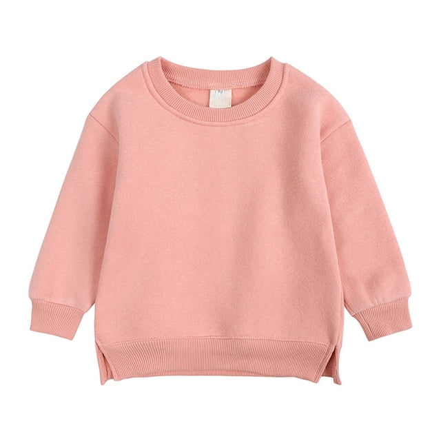Coats for Girls Boys Sweater Coat Round Neck Small Medium Pullover Solid Fleece