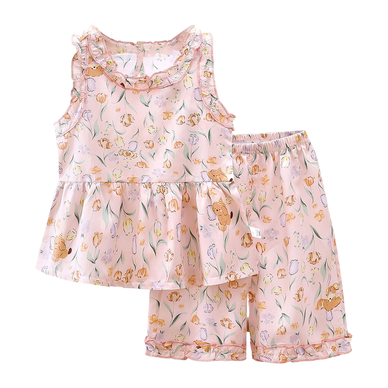 TTUHYWXI Toddler Baby Girls Sweet Clothes Outfits Colorful Flower