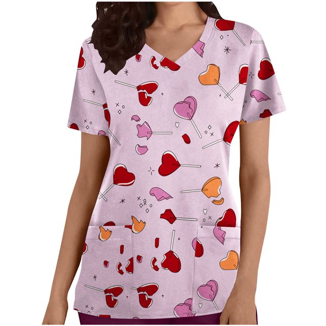 Birdeem Mode Femme Uni Col en V Manches Courtes T-Shirt Imprimé Blouse Ample Hauts