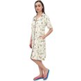 thumbnail image 1 of Bimba Chemise de Nuit Brune à Manches Courtes pour Femmes à Imprimé Floral avec Poches - 14, 1 of 6
