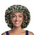 thumbnail image 4 of Cap Large Sleep Hat Women African Floral Print Satin Sleep Bath Caps Hair Care Bonnet Hats Head Wrap, 4 of 6