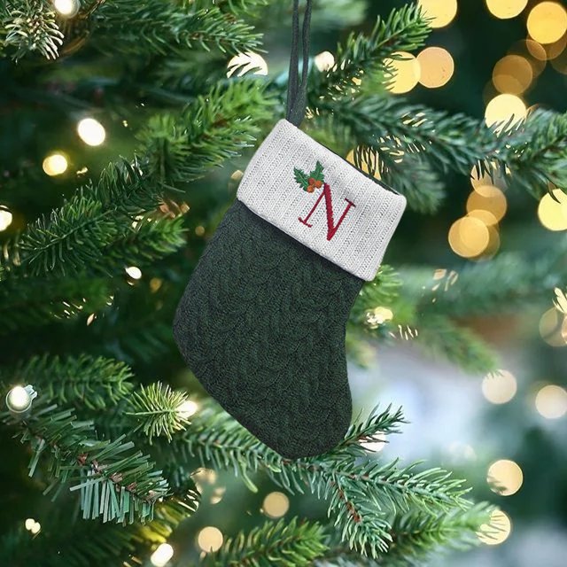 Vaidha Christmas Large Letters Christmas Stockings Cute Striped Christmas Tree Pendant Holiday Decorations