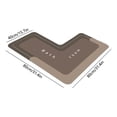 thumbnail image 3 of Bathroom Rug under $5! Yannianjz L-Shaped Bath Mat, Corner Absorbent Bathroom Rug, Non-Slip Kitchen Floor Mat, Memory Foam Carpet for Tub Shower, 80x80cm Grey Blue Brown, 3 of 6