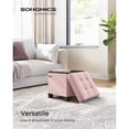 thumbnail image 3 of SONGMICS Storage Ottoman, Bedroom Bench with Storage, Foot Stool, 15 x 15 x 15.7 Inches, Jelly Pink, 3 of 6