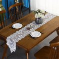 thumbnail image 4 of maskred Polyester Retro Flower Lace Long Tablecloth Lightweight And Durable Estates Decorative Tablecloth White 26*180CM, 4 of 6