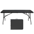 thumbnail image 1 of Newest 6ft Folding Table, Portable Plastic Table for Camping, Picnics, Parties, High Load Bearing Foldable Table Black, 1 of 8