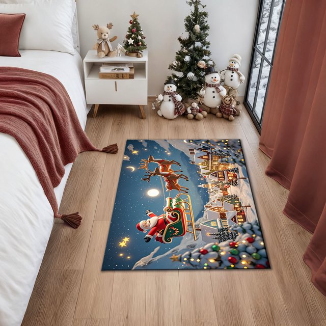 Todaioua Christmas Doormat Holiday Floor Mat - Non-Slip Absorbent Rug for Kitchen Bathroom Entryway, Indoor Outdoor Decor with Festive Home Accent, Washable Christmas Themed Mat