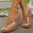 thumbnail image 3 of Sandales de Plage Orthopédiques à Talon Compensé pour Femmes, Sandales à Enfiler Confortables pour la Marche, Robe, Fasciite Plantaire, 3 of 7