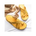 thumbnail image 1 of Woobling Women's Wedges Solid Color Slippers Backless Slides Non Slip Shoes Women Soft Open Toe Yellow 6, 1 of 2