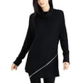 thumbnail image 4 of bar III Womens Zipper Tunic Sweater, Black, Small, 4 of 5