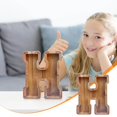 thumbnail image 2 of Wooden English Letter Savings Can with Transparent Glass Front for Coin Storage, 2 of 6