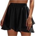 thumbnail image 1 of Qtocio Skort,High Waisted Solid Color Multi Layer Ruffle Summer Fashion Versatile Casual Ladies Bottoms for Daily, 1 of 4