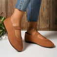 thumbnail image 4 of WRKEKC Womens Shoes Solid Color Round Toe Knit Fabric Breathable Low Cut Slip On Soft Sole Flat Outdoor Work Shoes, 4 of 9