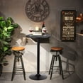 thumbnail image 3 of Gymax 6 Pcs Table de Pub Ronde 24 Pieds' Bistro Bar Table Cocktail avec Base en Métal Noir, 3 of 10
