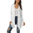 thumbnail image 1 of INSPIRE CHIC Women's Spring Fall Draped Open Front Casual Long Sleeve Lightweight Cardigan XL White, 1 of 6