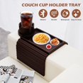 thumbnail image 2 of Couch Cup Holder Tray in Large Couch Arm Table Bamboo Sofa Clip on Tray Table with Ratated Phone Holder for Couch Armrest Tray for Drink Snacks Remote Phone, 2 of 9