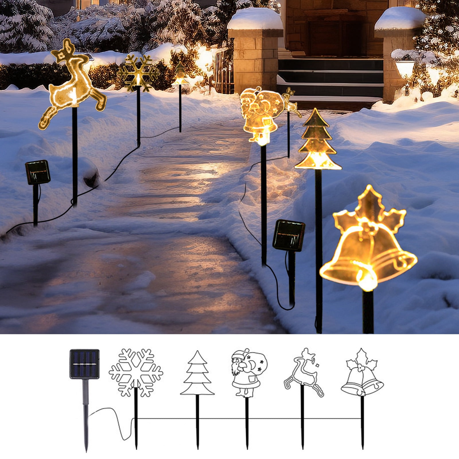 Chmadoxn Solar Lights Outdoor Christmas Outdoor Solar Ground Lights 5pcs LED Ground Lights With Rechargeable Battery Power For Outdoor Patio Lights Solar Light