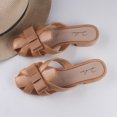thumbnail image 3 of Ketyyh-chn99 Sandales pour Femmes Chaussures de Marche Femmes Femmes Sandales d'Été Mode Simple Couleur Unie Confortables Talon Carré Talon Épais Bout Rond Sandales à Enfiler (Rouge, 7), 3 of 5
