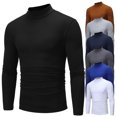 thumbnail image 1 of UVEASISHA Long Sleeve Slim Fit T Shirt Men Turtlenecks Basic Tops Cotton Lightweight Pullover Tees Mens Big and Tall Casual Undershirt Top for Fall Winter Sales Today, 1 of 6