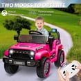 thumbnail image 4 of 12V Kids Ride On Truck Car, Battery Powered Electric Vehicles with Remote Control, Spring Suspensions, 3 Speeds, LED Lights, Music, MP3, Ride On Toy Car for Children Toddles Boys Girls, 4 of 9