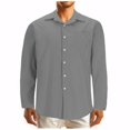 thumbnail image 1 of Birdeem Chemise Décontractée Mode Homme Couleur Unie Boutons Poches Manches Longues Col Rabattu, 1 of 5