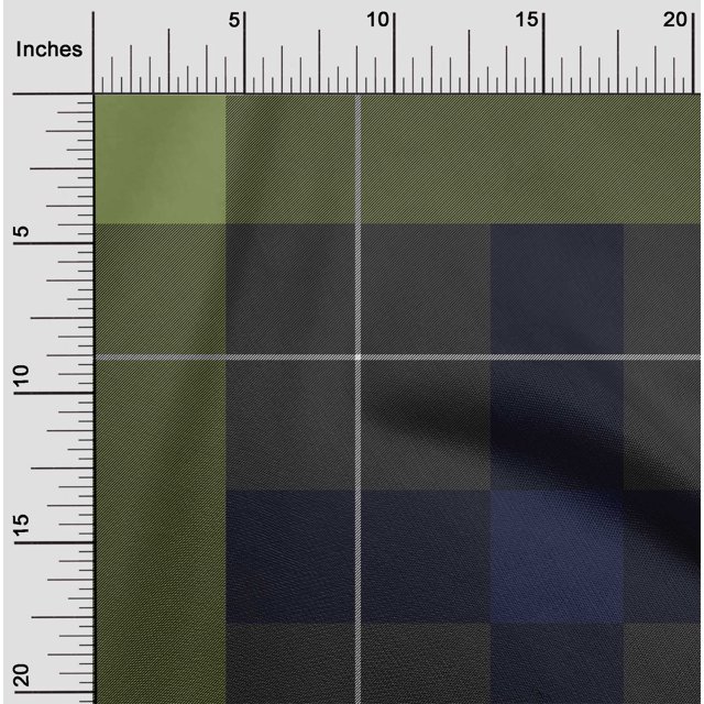 oneOone Cotton Silk Fabric Tartan Check Printed Craft Fabric BTY 42 Inch Wide