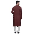 thumbnail image 3 of Atasi Button Down Long Kurta For Men Solid Chinese Collar Casual Ethnic Kurtas-XXX-Large, 3 of 6