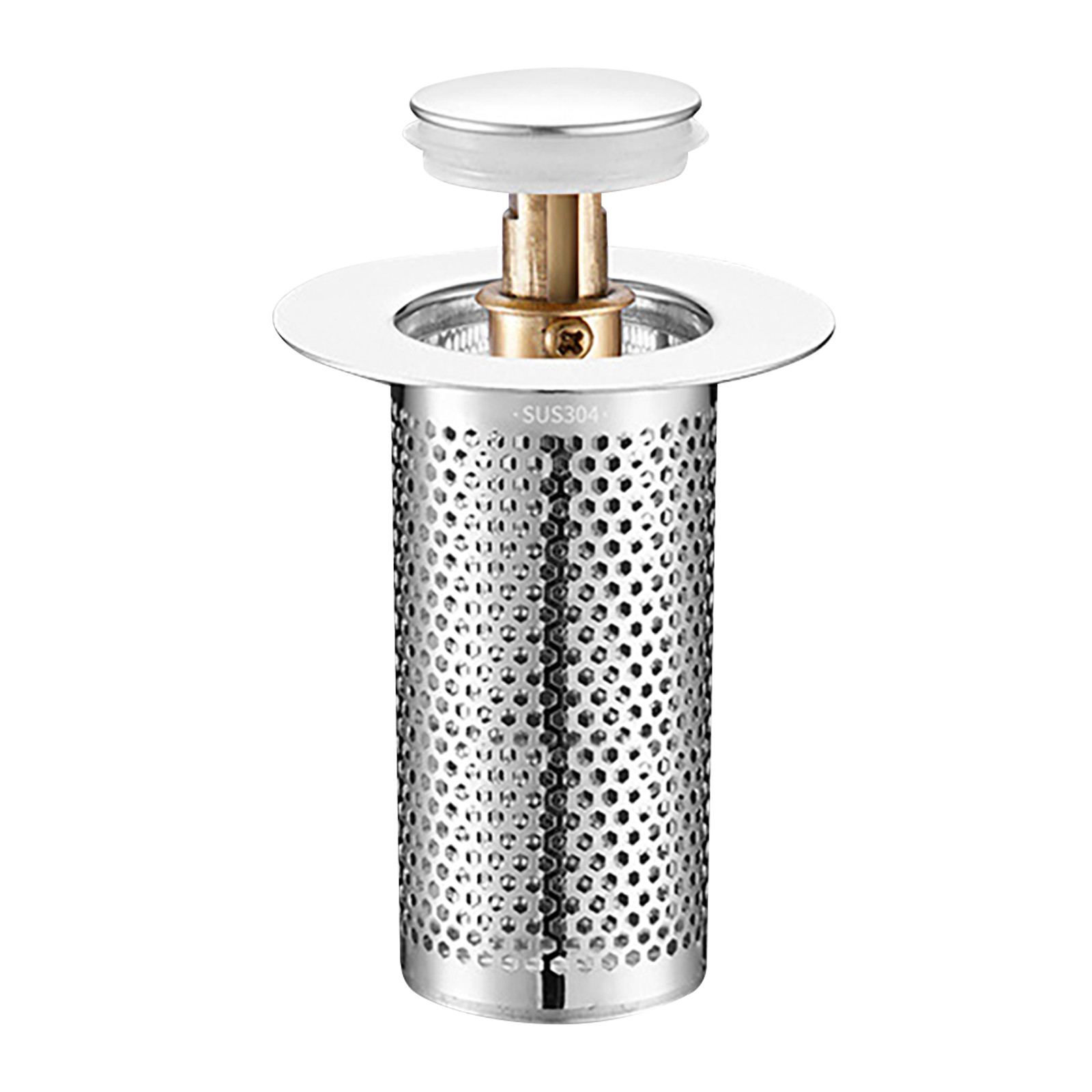 Bathroom Drain Plug Brass Universal Stopper Proof Core Filter with Hair Strainer for Enhanced Pond Filtration