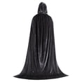 thumbnail image 1 of Unisex Solid Velvet Halloween Witch Cape - Multiple Sizes Accessory for Parties and Performances, 1 of 2