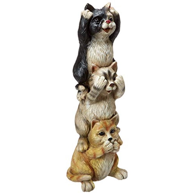 Hi-Line Gift Ltd Statue Empilable de Chats - Voir, Entendre et Parler Sans Mal