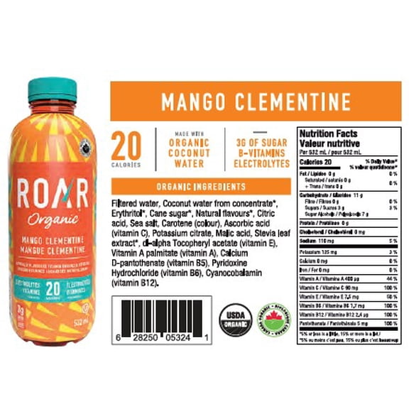 Roar Organic Mangue Clémentine 532ML