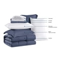 thumbnail image 3 of Swift Home Luxury 8 Piece Bed in a Bag, All Season Complete Bedding Set, Full, Indigo, 3 of 10