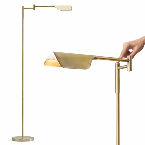 Brightech Leaf Pharmacy LED Reading Lamp, Dimmable Floor Lamp with Easy Rotation over Chair or Desk for Living Rooms & Offices, Adjustable Standing Tall Lamp, For Sewing & Crafts,