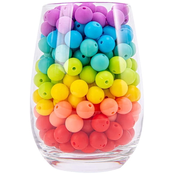 CHUANK 100 Pcs Perles en Silicone 12 mm à Mâcher en Vrac Fournitures Bricolage