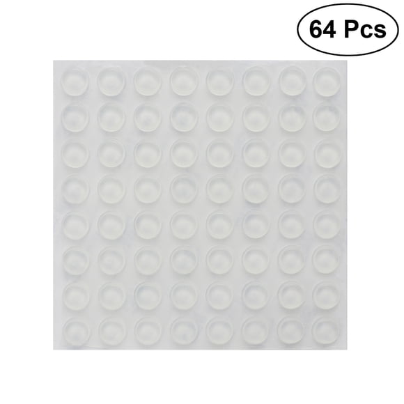 Miangastore 64pcs Small Clear Door Knob Bumpers Self adhesive Door Stoppers Wall Protectors for Speakers Electronics Furniture