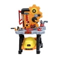 thumbnail image 3 of Bunblic Kids Tool Bench Construction Workbench Toy Electric Drill Realistic Tool Interactive Tool Bench Toy for Coordination Thinking yellow with hat, 3 of 8