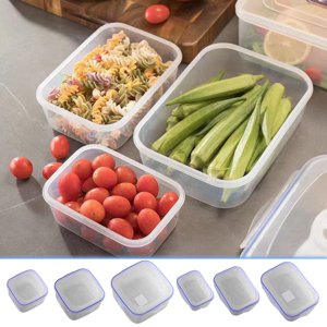 pstuiky Microwave Safe Food Storage Containers Bpa-Free Plastic, Leakproof & Stackable 1-Piece Set with Lids (380Ml, 650Ml, 1100Ml) Meal Prep, Lunch Box, Refrigerator & Freezer Safe
