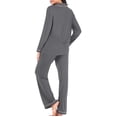 thumbnail image 4 of LSLJS Pyjama à Simple Boutonnage pour Femme Automne Hiver à Manches Longues Pantalon de Pyjama Ensemble de Tenue d'Intérieur, Peignoirs Cadeaux pour Femmes, 4 of 5