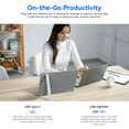 thumbnail image 2 of 16 Inch Portable Monitor for Laptop, 1920x1200P Ultra-Slim FHD IPS 16:10 External Display, 100% sRGB Aluminum Stand, USB-C/Mini HDMI, Use for PC, Phone, Office (Sliver), 2 of 9