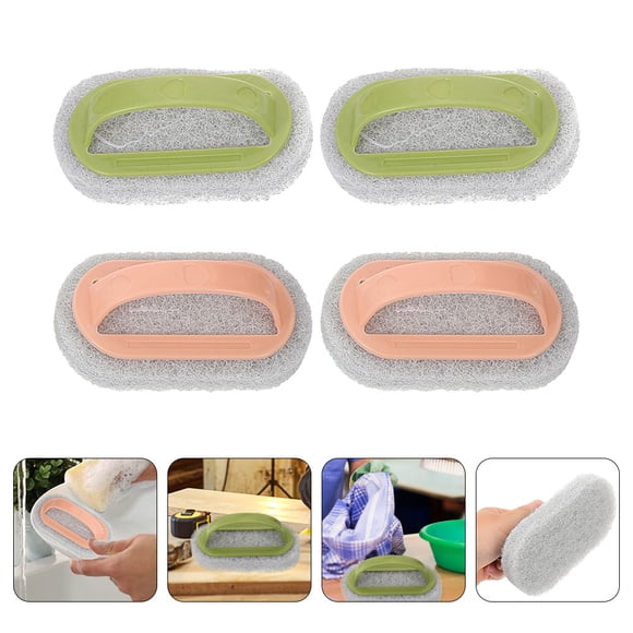 unbranded 4 Pcs Kaboom Système de Nettoyage de Toilette Poignée Brosse à Récurer Vert Nordique Design Multifonctionnel Usage Domestique