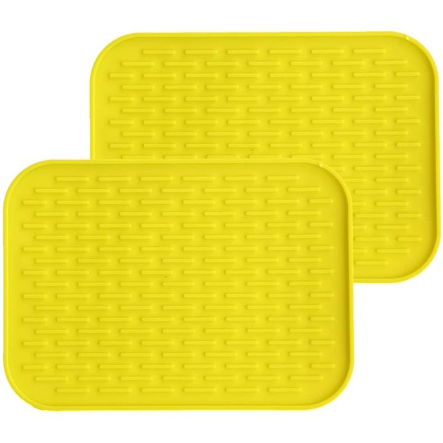 DAMAIE 2pcs Silicone Dish Drying Mat Mat Heat & Resistant Mat Easy Clean Dishwasher Safe Eco-Friendly