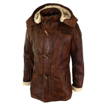 Brown Long Coat For Men Safari Coat For Men Long Coat With Fur Hood Mens Long Jacket With Hood Long Winter Jacket Mens Brown Overcoat Mens size XL