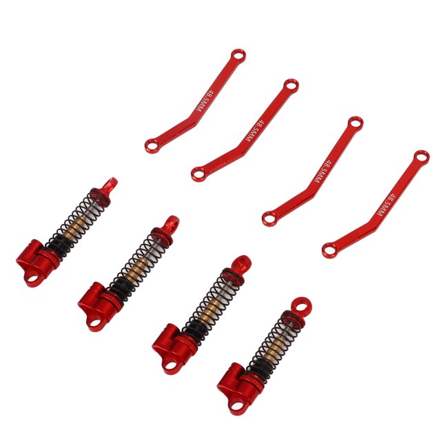 RC, Conduite Stable Usinée CNC, Télé-Amortisseurs Filetés RC Préviennent la Corrosion, Résistants à la Rouille, Légers, Haute Précision pour Voiture RC Crawler 1/18 Rouge