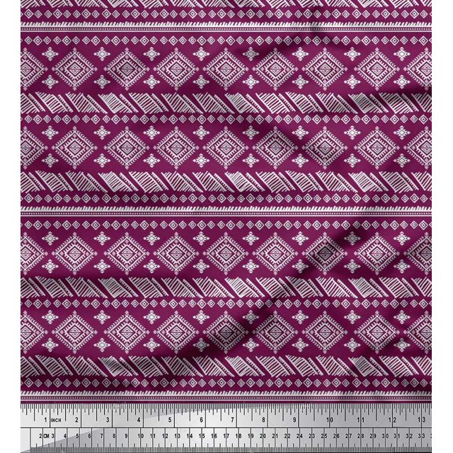 Soimoi Georgette Viscose Fabric Aztec African Fabric Prints By Yard 42 Inch Wide