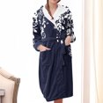 thumbnail image 1 of Meichang Peignoir pour Femmes en Flanelle à Capuche Pyjamas Robes Imprimé Floral Manches Longues Poches Robe de Chambre Douillette Hiver Longues Robes, 1 of 3