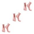 thumbnail image 3 of relayinert Chaussettes Hautes à Cinq Orteils en Coton Extensible Chaussettes de Sport Solides Roses 3ensemble, 3 of 6
