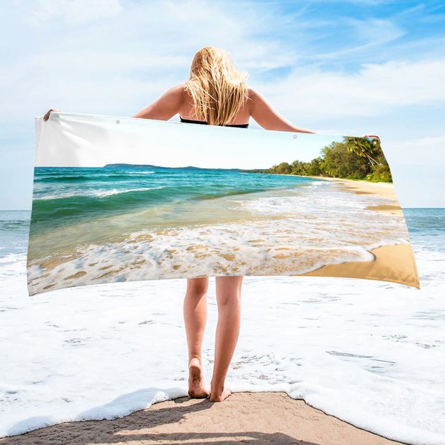 RKSTN Beach Towel Microfiber Beach Towel Super Lightweight Colorful Bath Towel Sandproof Beach Blanket Multi-Purpose Towel For Travel Swimming Pool 30x60 Inch Beach Blanket