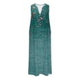 thumbnail image 3 of Ovzne Robes d'Été pour Femmes Robe de Plage Robe d'Été Décontractée pour Femmes Dégradé Sans Manches Col en V Longue Robe Robe d'Été Liquidation, 3 of 4