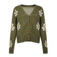 thumbnail image 4 of Styesk Cardigan pour Femmes Cardigan Décontracté Aguichant Mode à Col en V Imprimé Hauts Blouse à Manches Longues pour Femmes, 4 of 6