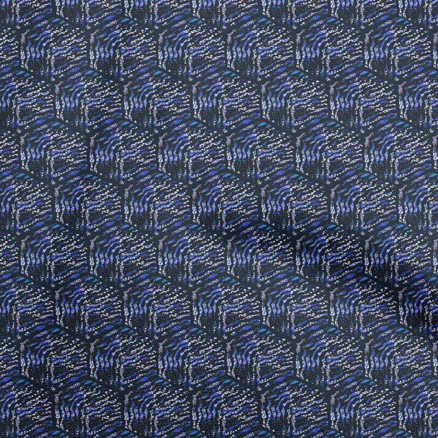 oneOone Georgette Viscose Blue Fabric Abstract Sewing Material Print Fabric By The Yard 42 Inch Wide